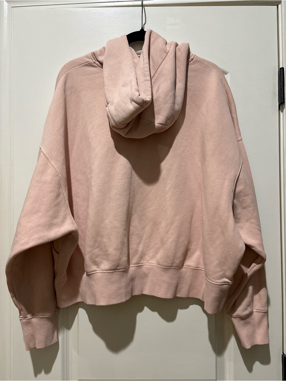 Nike Women’s Oversized Cropped Hoodie Blush Pink Swoosh Sweatshirt M - Picture 4 of 8